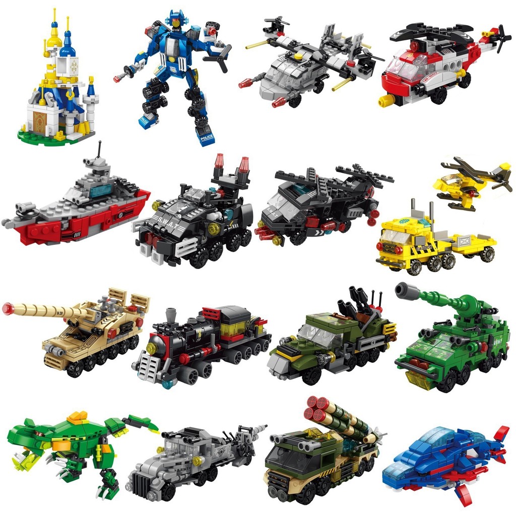Kids Toys Helicopter - 6 في 1 مدينة الهندسة سيارة