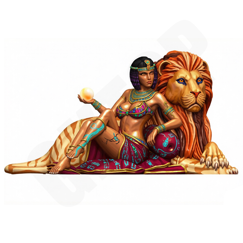Kids Toys Sale - نموذج سيدة مصرية قديمة مع أسد