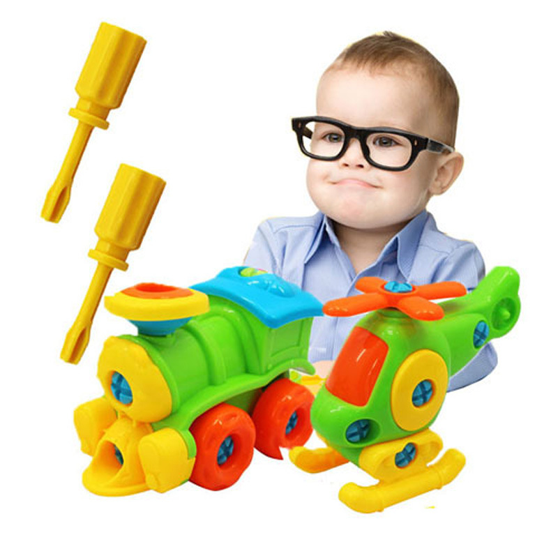 Kids Toys Helicopter - لغز كتل البلاستيك إدراج قطار هليكوبتر