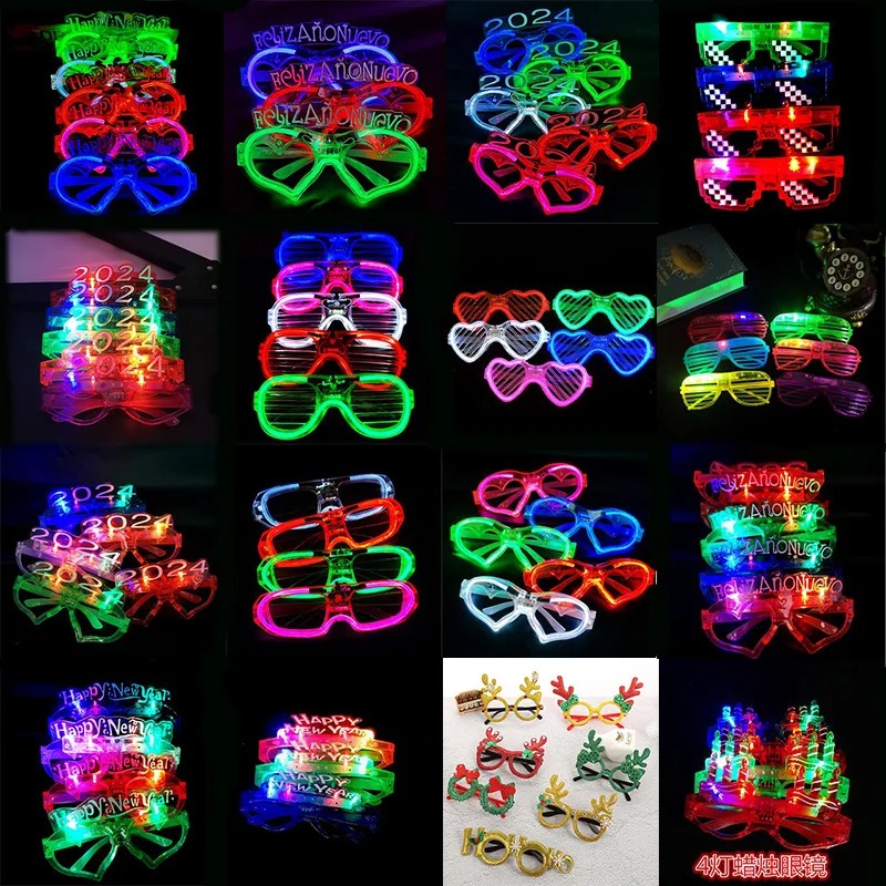 Kids Toys Christmas 2025 - 24 قطعة نظارات LED مضيئة للأطفال
