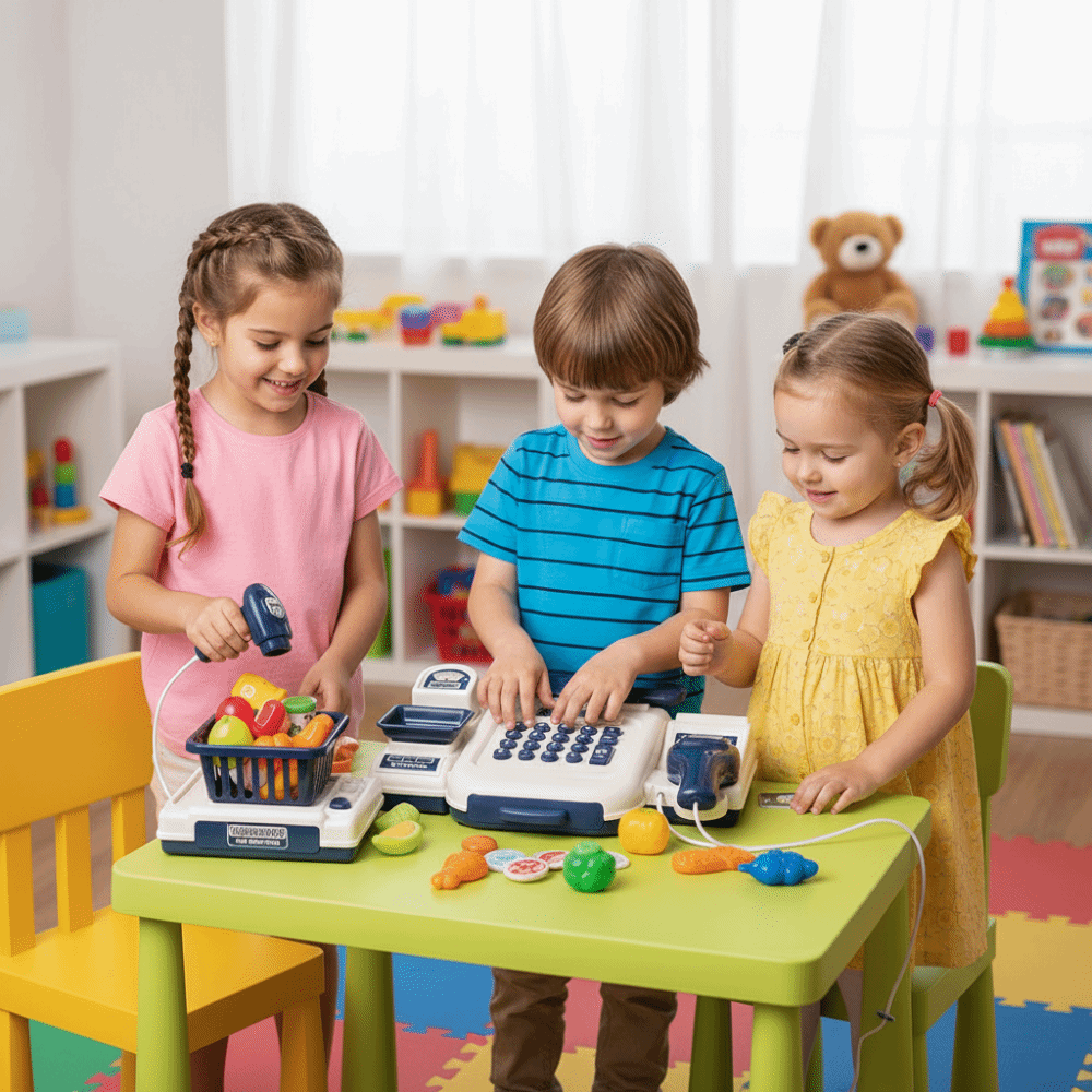 Toy Cash Register - لعبة محاكاة آلة تسجيل المدفوعات النقدية