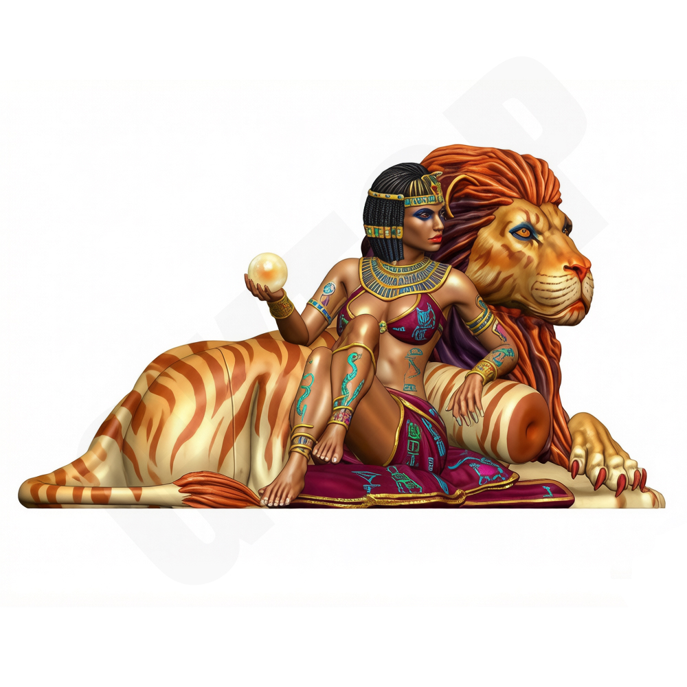نموذج سيدة مصرية قديمة مع أسد  - مراجعة Kids Toys Sale وسعره