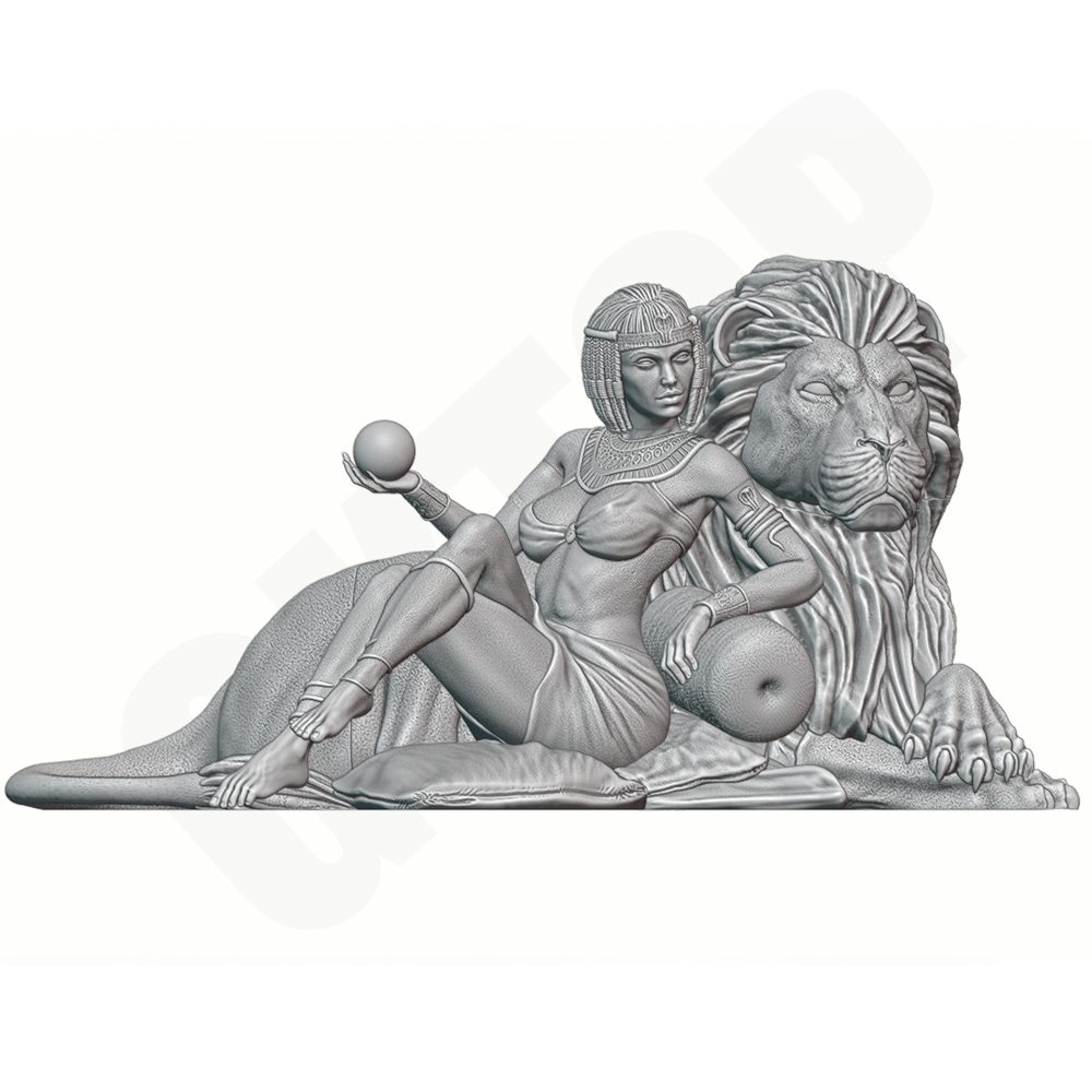 نموذج سيدة مصرية قديمة مع أسد  - مراجعة Kids Toys Sale وسعره