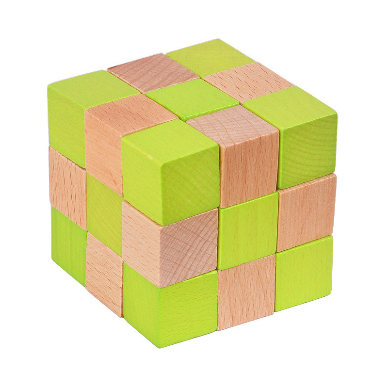 خشبية ثعبان مكعب لغز الذكاء ال - مراجعة Wooden Puzzle Kids وسعره
